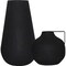 Signature Home Collection Set of 2 Matte Black Industrial Textured Vases 14"